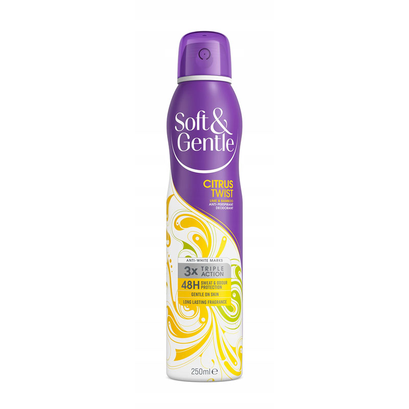 اسپری ضد تعریق سافت اند جنتل Soft & Gentle مدل Citrus Twist حجم 250 میلی لیتر