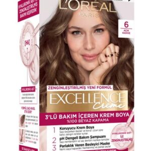 کیت رنگ مو لورال LOREAL سری EXCELLENCE CREME شماره 6 قهوه ای تیره_68f26ab310754.jpeg کیت رنگ مو لورال LOREAL سری EXCELLENCE CREME شماره 6 قهوه ای تیره