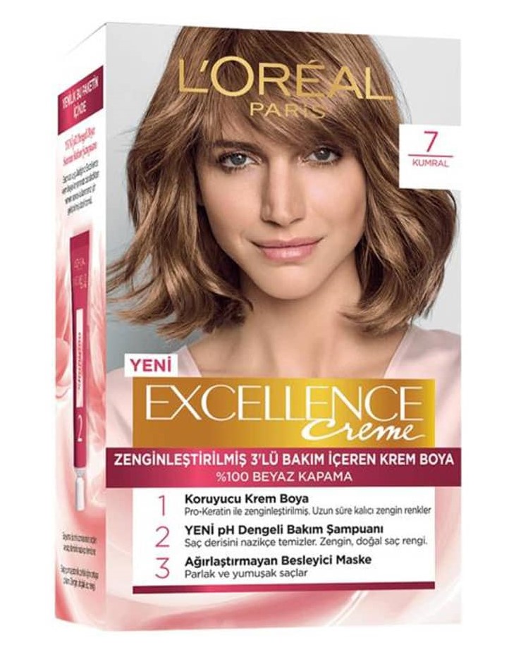 کیت رنگ مو لورال LOREAL سری EXCELLENCE CREME شماره 7 بلوند