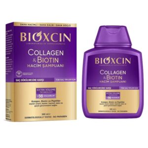 شامپو ضد ریزش مو بیوکسین BIOXCIN مدل COLLAGEN & BIOTIN (به همراه هدیه) حجم 100+300 میلی لیتر