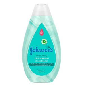 شامپو و نرم کننده بچه جانسون JOHNSONS مدل SOFT & SHINE حجم 500 میلی لیتر