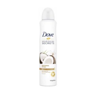 اسپری ضد تعریق زنانه داو Dove مدل Secrets (نارگیل) حجم 250 میلی لیتر